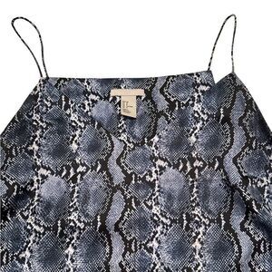 H&M Blue & White Snake Print Silk Cami Size 8
